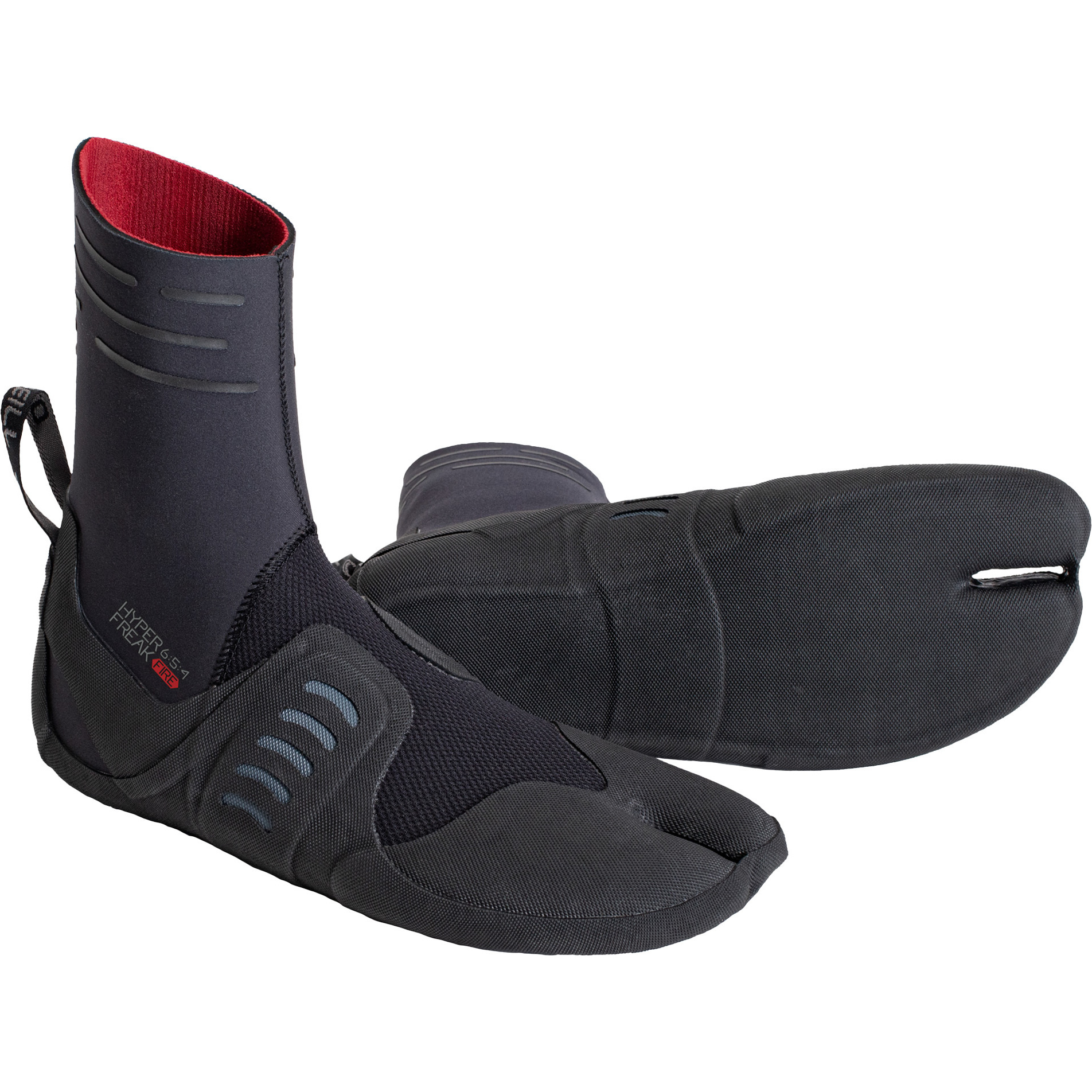 2026 O'Neill Hyperfreak Fire 6/5/4mm Split Toe Neoprenstøvle 5603 - Black / Graphite